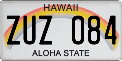 HI license plate ZUZ084