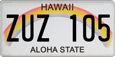 HI license plate ZUZ105