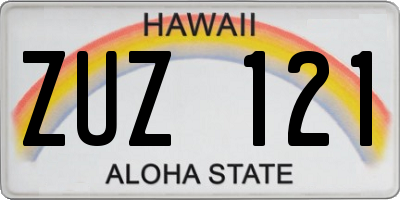 HI license plate ZUZ121