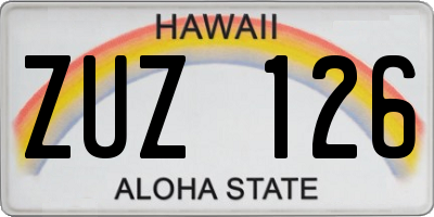 HI license plate ZUZ126