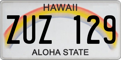 HI license plate ZUZ129