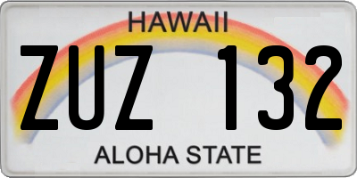 HI license plate ZUZ132
