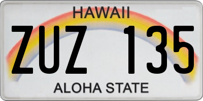 HI license plate ZUZ135