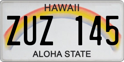 HI license plate ZUZ145