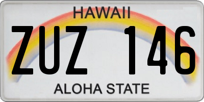 HI license plate ZUZ146