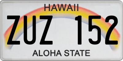 HI license plate ZUZ152