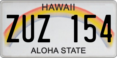 HI license plate ZUZ154