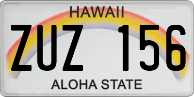 HI license plate ZUZ156
