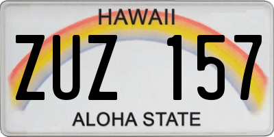 HI license plate ZUZ157