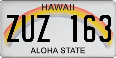 HI license plate ZUZ163