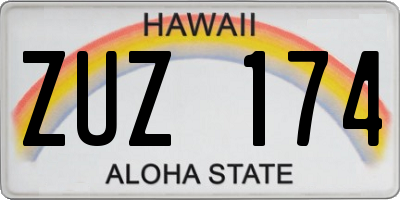 HI license plate ZUZ174