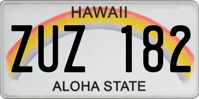 HI license plate ZUZ182
