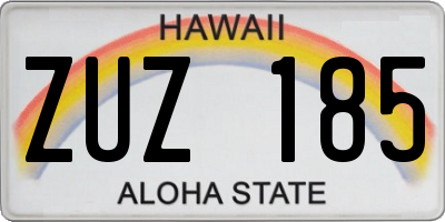 HI license plate ZUZ185