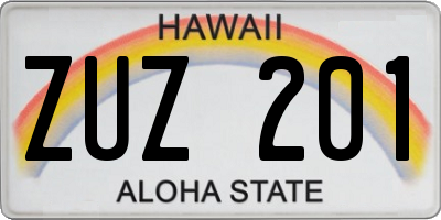 HI license plate ZUZ201