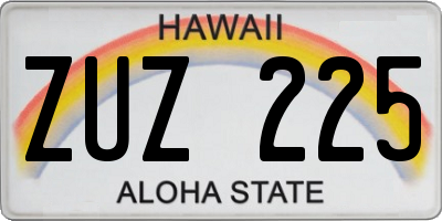 HI license plate ZUZ225