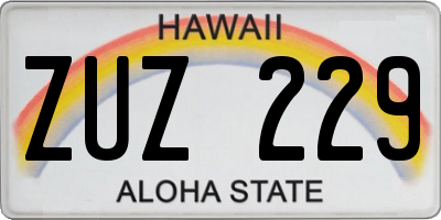 HI license plate ZUZ229