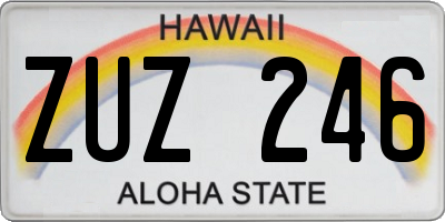 HI license plate ZUZ246