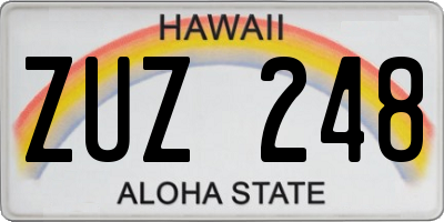HI license plate ZUZ248