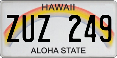 HI license plate ZUZ249