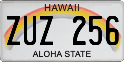 HI license plate ZUZ256