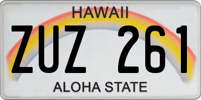 HI license plate ZUZ261