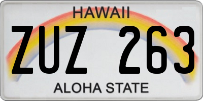 HI license plate ZUZ263