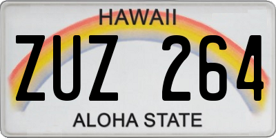 HI license plate ZUZ264