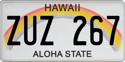 HI license plate ZUZ267