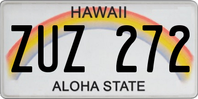 HI license plate ZUZ272