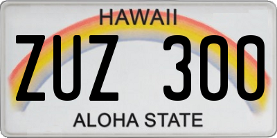 HI license plate ZUZ300