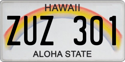 HI license plate ZUZ301