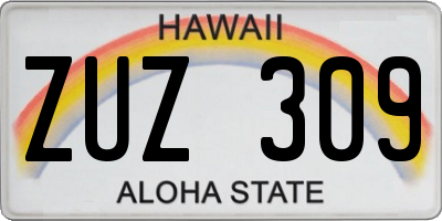 HI license plate ZUZ309