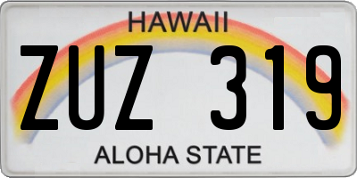 HI license plate ZUZ319