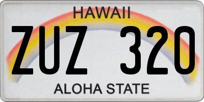 HI license plate ZUZ320