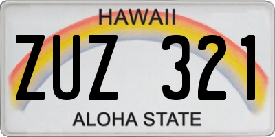 HI license plate ZUZ321