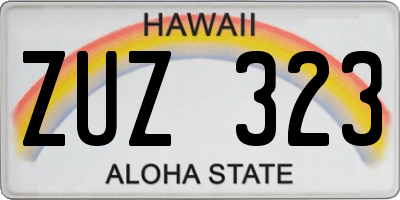 HI license plate ZUZ323
