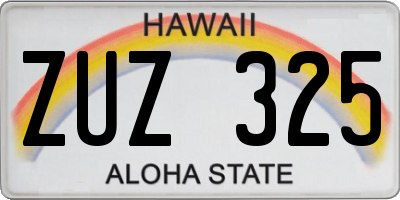 HI license plate ZUZ325