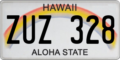 HI license plate ZUZ328
