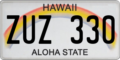 HI license plate ZUZ330