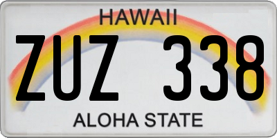 HI license plate ZUZ338