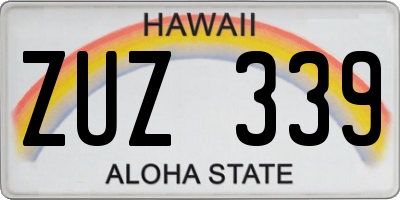 HI license plate ZUZ339