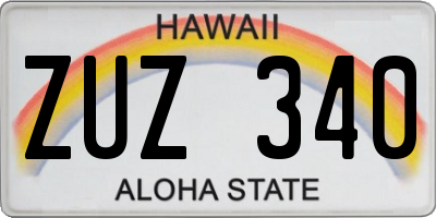 HI license plate ZUZ340