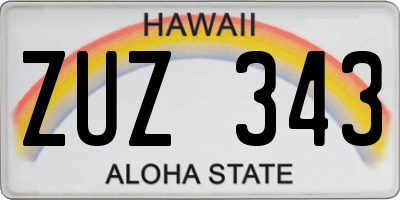 HI license plate ZUZ343