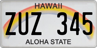 HI license plate ZUZ345