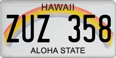 HI license plate ZUZ358