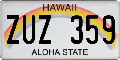 HI license plate ZUZ359