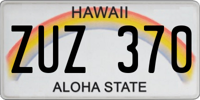 HI license plate ZUZ370