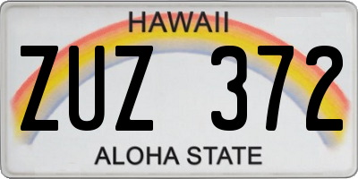 HI license plate ZUZ372