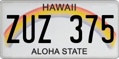 HI license plate ZUZ375
