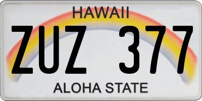 HI license plate ZUZ377